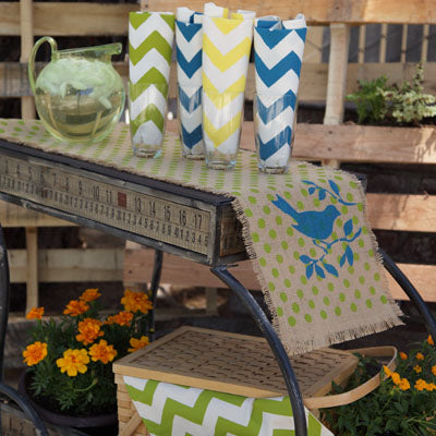 Garden Cart Picnic - DIY Stenciled Linens