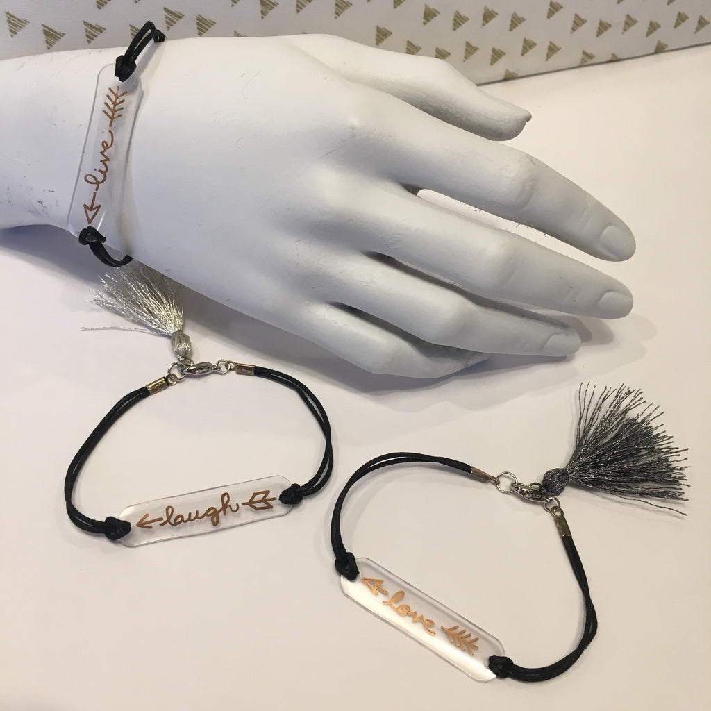 DIY Affirmation Bracelets - Live, Laugh, Love